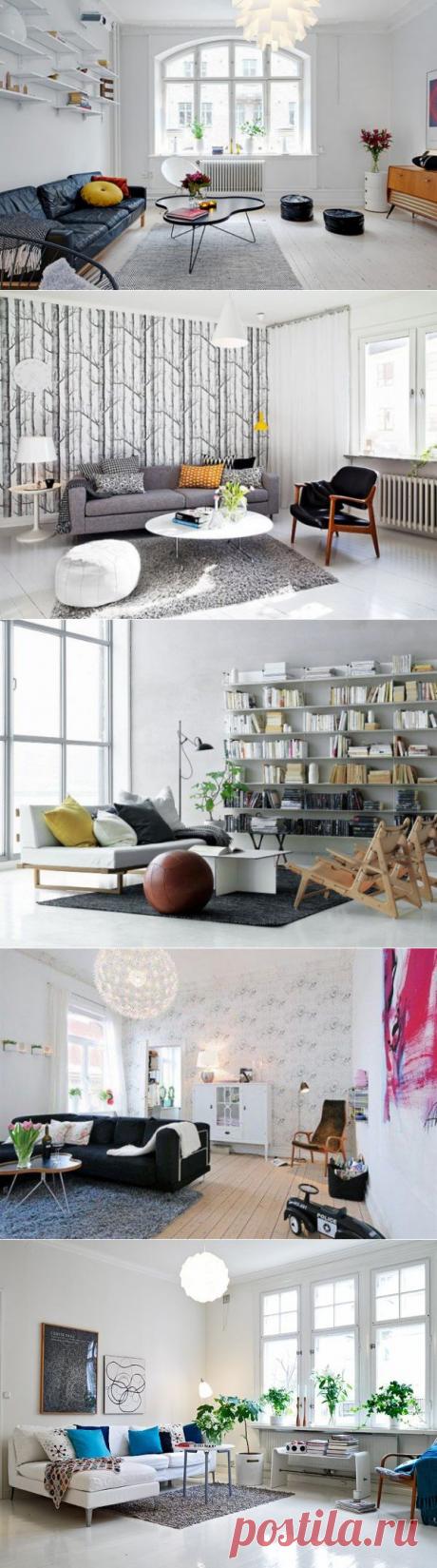 Стильные скандинавские гостиные