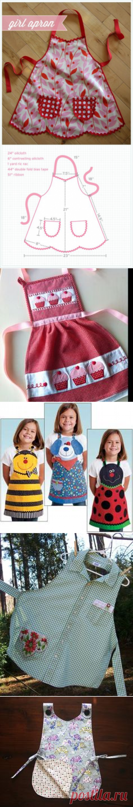 GirlApronPattern_crj (Modification for plain chef's apron~~scallops and rick rack~~cool. | costuras