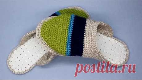 Тапочки крючком на любой размер  Василиса
