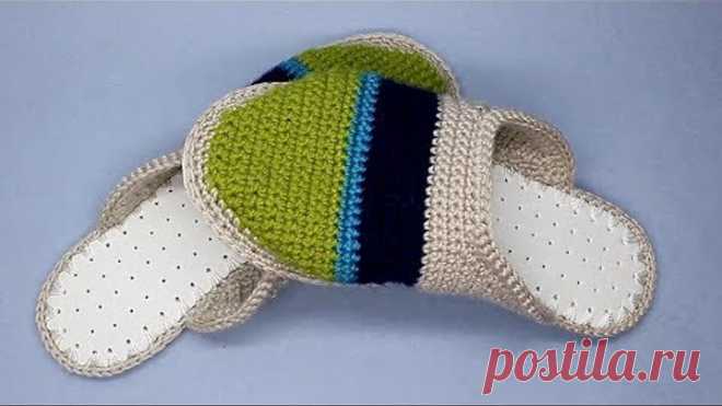 Тапочки крючком на любой размер  Василиса