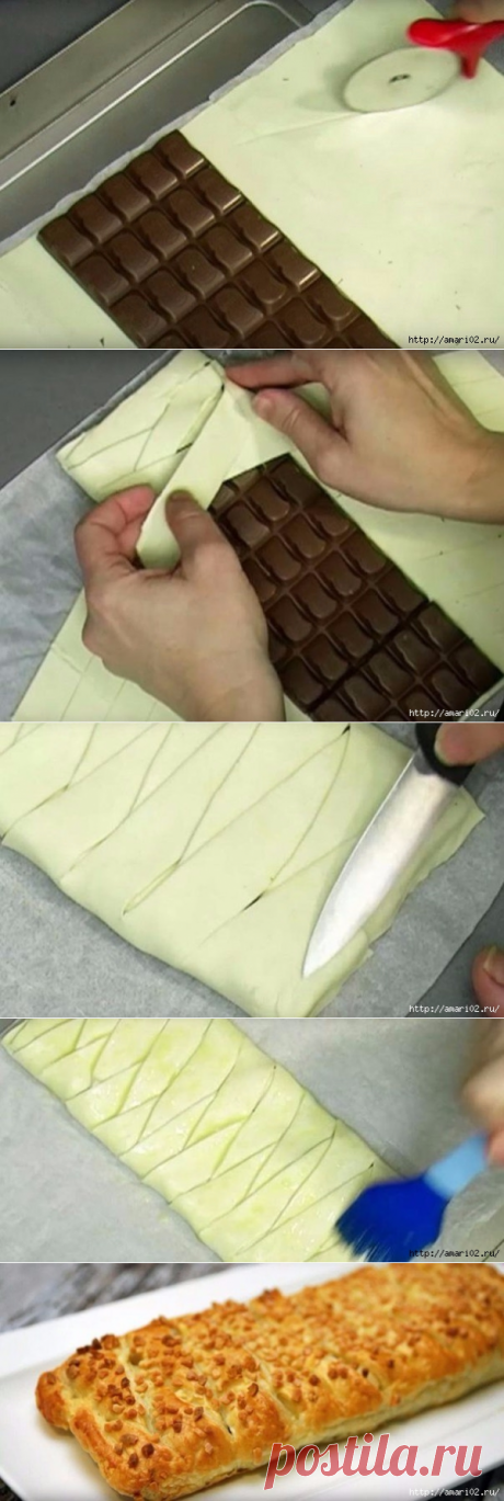 Простейший десерт из слоёного теста.