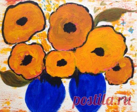 Yellow Floral in Abstract от SugarCainEtc на Etsy