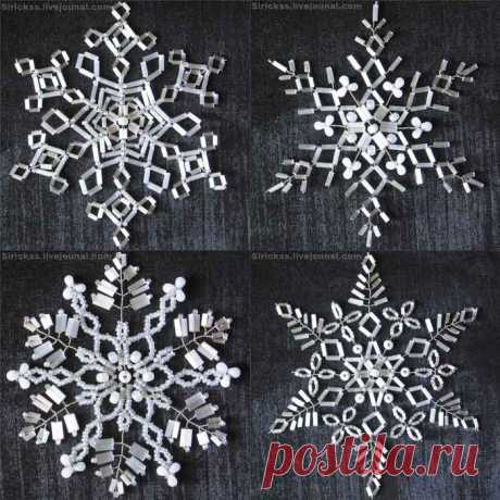Снежинки из бисера
