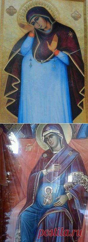 Это одна из редчайших икон где Мария носит во чреве
   Иисуса  Христа!!!