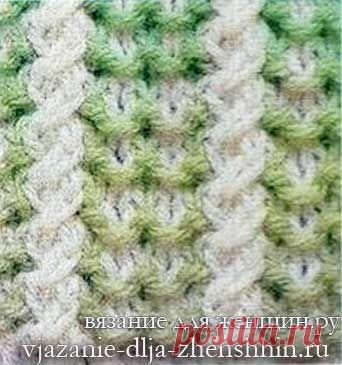 Двухцветные узоры спицами, много схем
