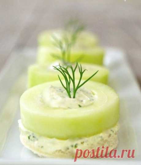 Рецепт канапе с огурцом и укропом - DYNASTYOFCHEFS.RU