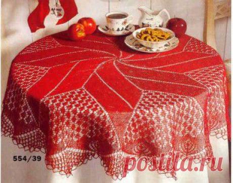 Салфетки скатерти спицами. Вязаные скатерти спицами со схемами | Домоводство для всей семьи