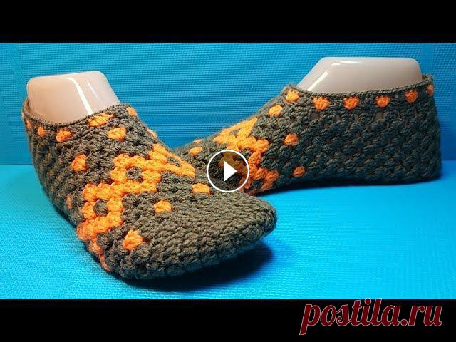 #646 ТАПОЧКИ КРЮЧКОМ, СВЯЗАННЫЕ ОТ МЫСКА. МАСТЕР КЛАСС. #646 ТАПОЧКИ КРЮЧКОМ, СВЯЗАННЫЕ ОТ МЫСКА. МАСТЕР КЛАСС....