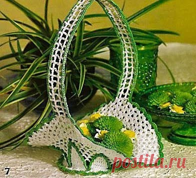 ​Оригинальная вязаная корзиночка