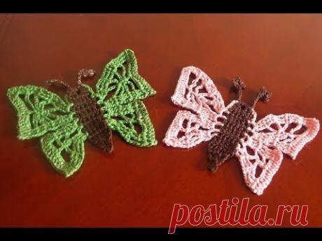 Вязание бабочки крючком по схеме часть 2 (crochet butterfly scheme Part 1) - YouTube