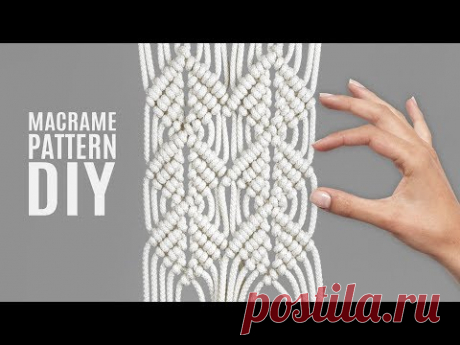 DIY Macramé Double Half Hitch Wood Grain Mesh Pattern - YouTube