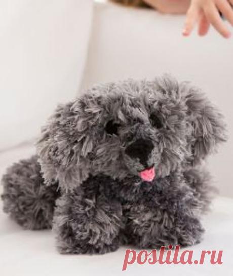 My Precious Puppy Puppy measures about 7” [18 cm] tall and 10½” [26.5 cm] long. Free knitting pattern. Pattern category: Toys. Aran weight yarn. 300-450 yards. Easy difficulty level.