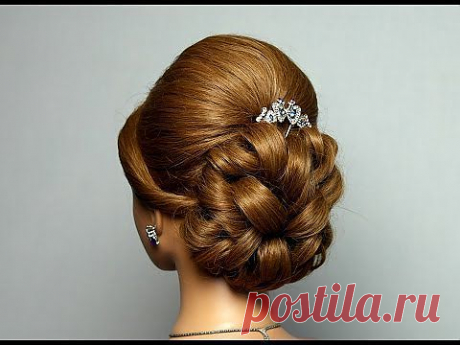 ▶ Свадебная, вечерняя прическа, прическа на выпускной на длинные волосы. Wedding prom hairstyle - YouTube