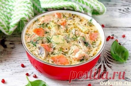 Сырный суп с форелью и грибами - Простые рецепты Овкусе.ру