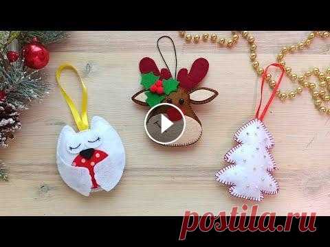 ЕЛОЧНЫЕ ИГРУШКИ СВОИМИ РУКАМИ  В этом видео, как всегда, сделаем простые и бюджетные поделки на Новый год. Подробно покажу как сшить три елочные игрушки своими руками. После чего Вы...