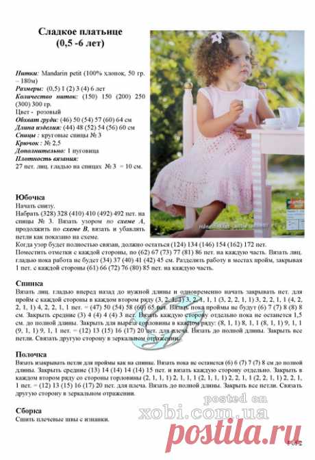 "Сладкое" платьице для маленьких модниц