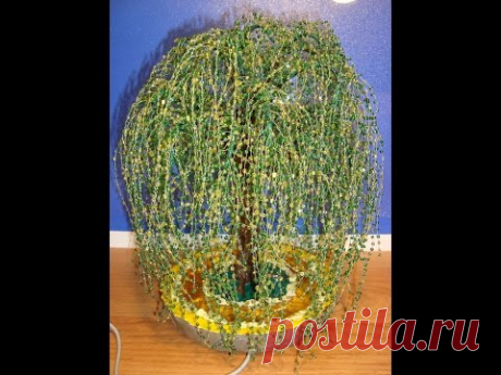 Ива из бисера. Часть 6/6.  // Ива у пруда. //  Weaving of willow from beads.