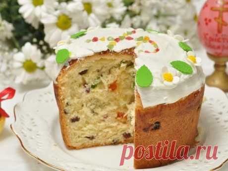 #Кулинария
Пасха
Продукты
6 яиц
6 стаканов муки
0,5 л молока
300 г маргарина
300 г изюма
2 стакана сахара
100 г дрожжей
ванильный сахар

1. Молоко, дрожжи, 0,5 стакана сахара и 3 стакана муки смешать. Поставить на опару на 40 мин. - 1 час.

2. Желтки взбить с сахаром до состояния пышной побелевшей массы. Постепенно вмешать в тесто.

3. Маргарин растопить и постепенно вмешать.

4. Белки взбить в крутую пену и хорошо вмешать в тесто.

5. Добавить остальную муку, хорошо вымес...