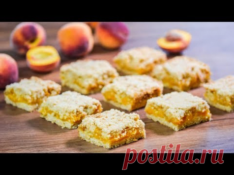 Песочный пирог с персиками