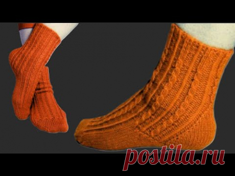 Носки спицами.Модно, элегантно, красиво.Очень просто.#(2024.)