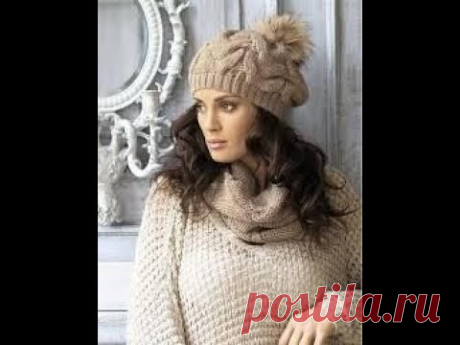 Шапка спицами для красивых женщин-мастер класс,как связать шапку для королевы (ч.2)