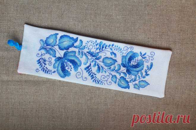 Вышивка крестом: гжель синеокая — Мастер-классы на BurdaStyle.ru