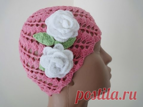 Шапочка для девочки  Часть 1 Beanie Crochet for girls Part 1