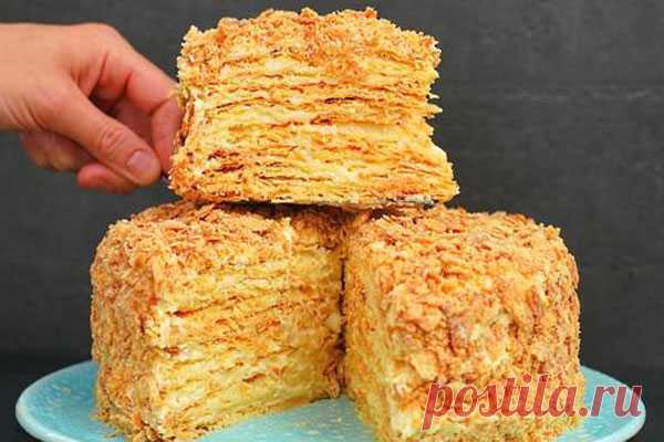 Идеальный торт Наполеон. Очень вкусный крем и слоистые коржи   Вкуснейший торт Наполеон получается по этому рецепту! Просто бесподобный крем и нежные слоистые коржи!  Кулинарная страница
