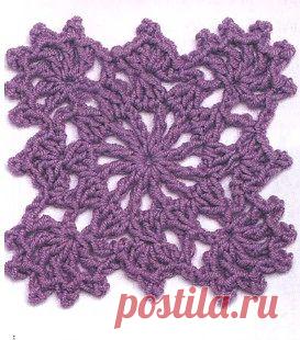 Квадратный мотив крючком - схема