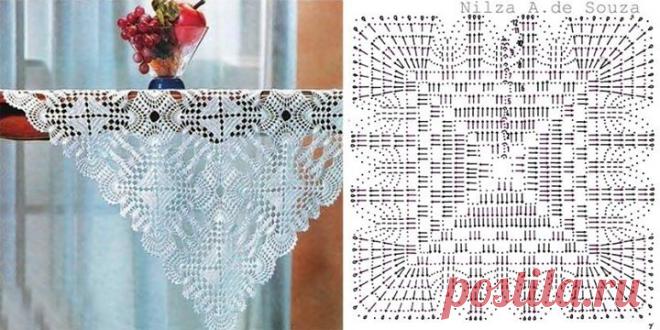 Мотив для скатерти/салфетки/дорожки, связанной крючком Конкурс 