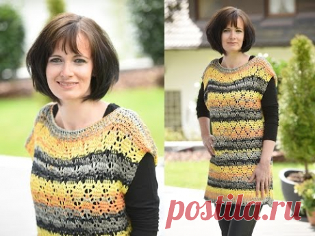 Tunesisch Häkeln - Pulli Ajourmuster BETTINA - Woolly Hugs BANDY Veronika Hug