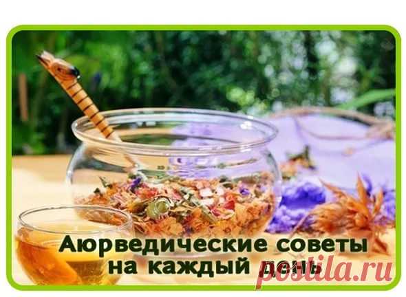 Советы Аюрведы на каждый день 

1. После пробуждения выпейте один стакан или больше прохладной питьевой воды. Это стимулирует кишечник и нормализует стул. 
2. Утром после пробуждения следует принять душ (лучше с головой) для очищения тонкого тела ума и тела праны. 
3. Утром, после душа, полезно для организма выполнять статические упражнения (асаны из хатха-йоги, либо другие спокойные упражнения). 
4. После чистки зубов для профилактики пародонтоза и стимуляции кровообращен...