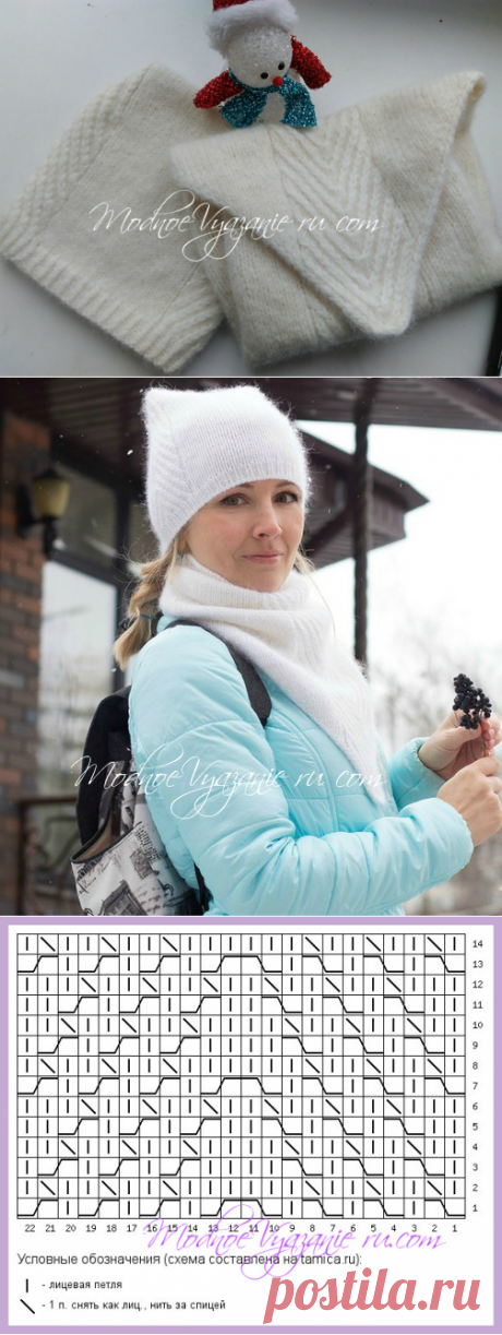 Шапочка и снуд MEOW MEOW от Татьяны Муколас - Модное вязание