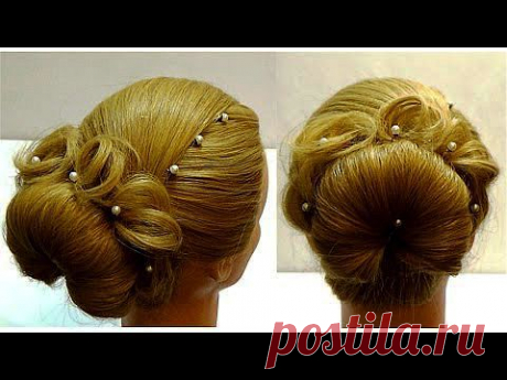 Прическа на 8 Марта. Свадебная прическа,вечерняя прическа. Holiday updo - YouTube