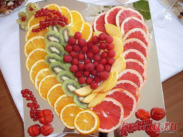 Фруктовая радуга: красивая нарезка.