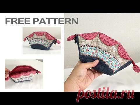 #0180Quilt foundation, making quilt accessories, for beginners, pouch making, pouch free  patterns - YouTube