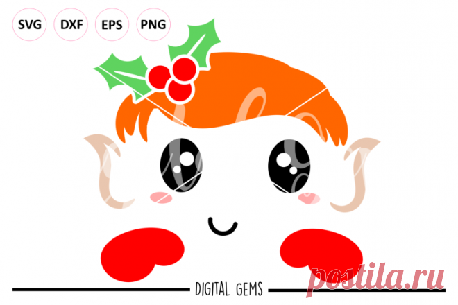 Elf SVG / DXF / EPS / PNG files By Digital Gems | TheHungryJPEG.com