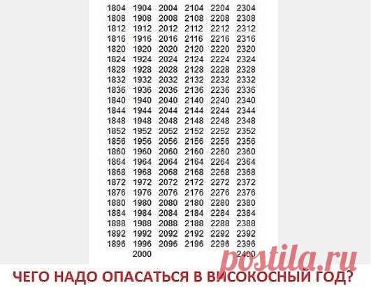 Чего надо опасаться в високосный год
