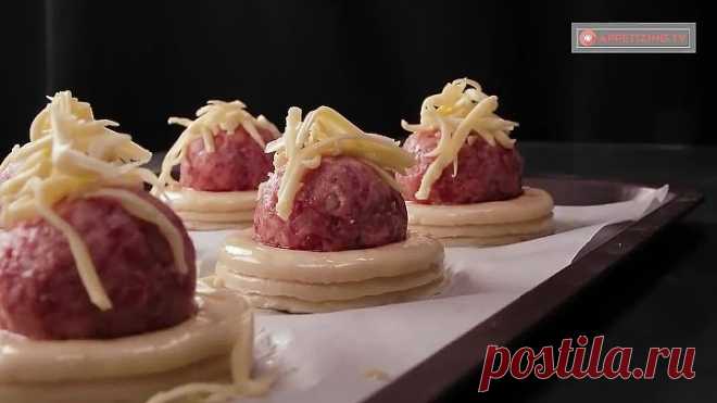 Покупное СЛОЕНОЕ тесто и мясной ФАРШ - идея БЫСТРОЙ ЗАКУСКИ