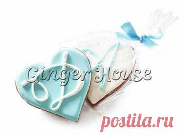 Сердца с инициалами | Пряничная мастерская