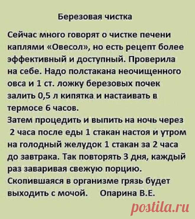 Березовая чистка печени