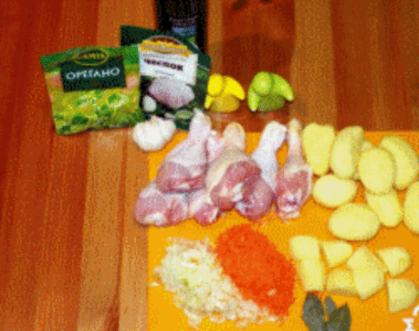 Куриные голени запеченные с картошкой в мультиварке - пошаговый фото-рецепт