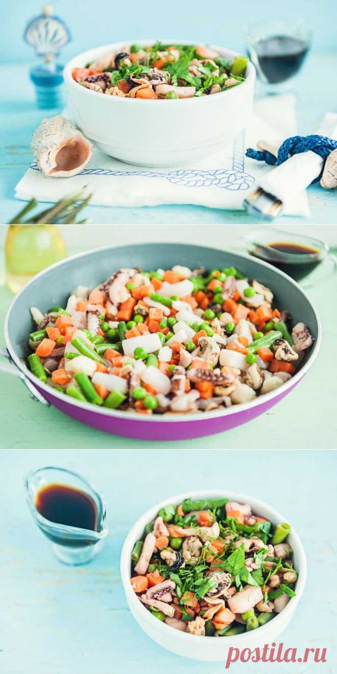 (342) Морской коктейль с овощами - пошаговый рецепт с фото - морской коктейль с овощами - как готовить: ингредиенты, состав, время приготовления - Леди@Mail.Ru