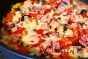 Быстрая пицца на сковороде