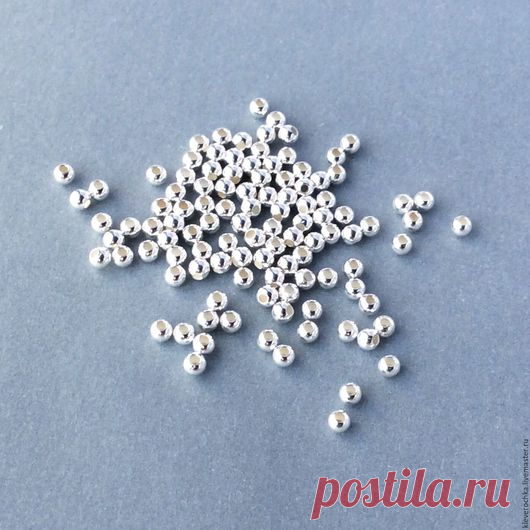 Купить _Бусины шар серебро 925 разделители для бусины см.описание и фото - разделители спейсеры