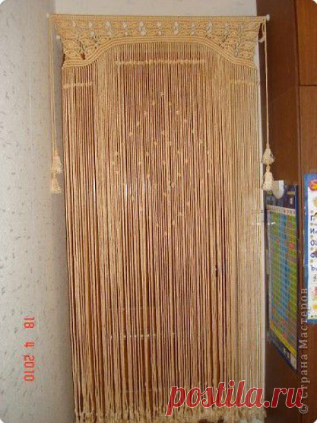 Штора на дверь. Макраме.
