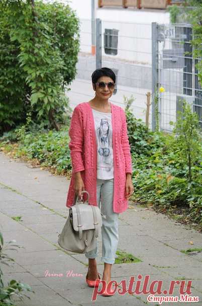 Кораллово-розовый кардиган. АВТОР Ирочка Карпенко!!!