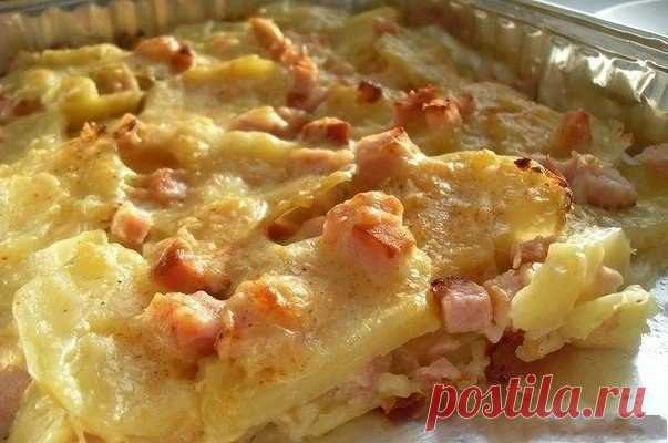 Как приготовить картофель запеченный с сыром и карбонадом - рецепт, ингридиенты и фотографии
