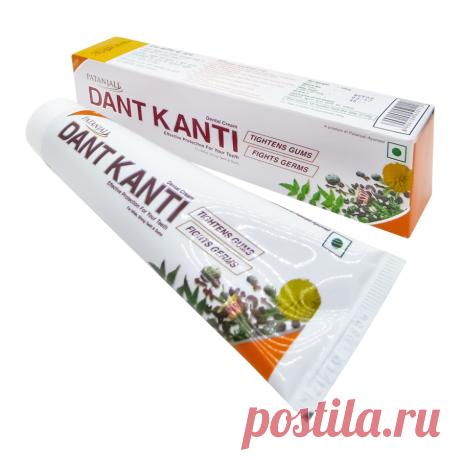 Зубная паста на травах Дент Канти (Dant kanti toothpaste) Patanjali | Патанджали 100г — купить по цене 169 руб. Интернет магазин индийских товаров Ашанти (Москва)