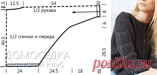 Вязаный пуловер спицами | ДОМОСЕДКА